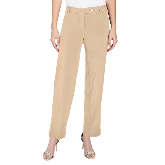 Jones New York Women's Bi-Stretch Woven Straight Leg Pant,  Praline, 6 - Picture 1 of 2